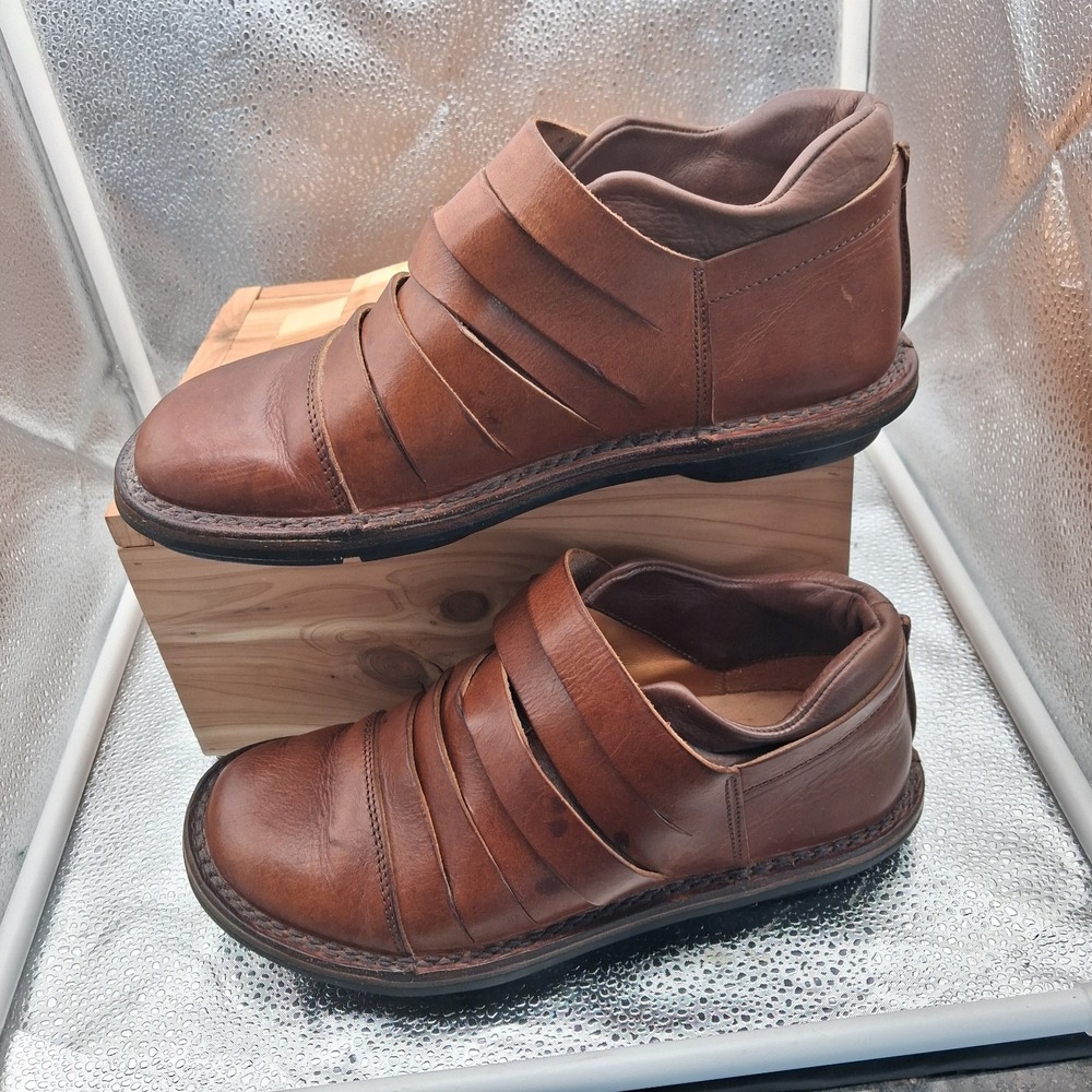 Trippen Braid Brown Leather Slip on Shoes Size: 7